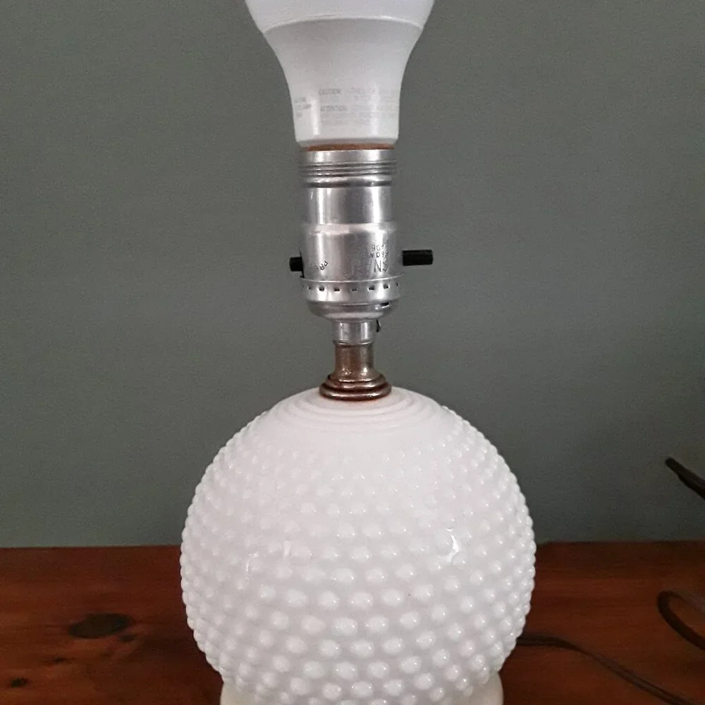 Milk Glass Hobnail Lamp